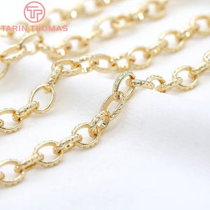 7x9MM 24K Brass Necklace & Bracelet Chains