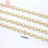 7x9MM 24K Brass Necklace & Bracelet Chains