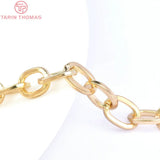 1m 10x7mm 24K Plated Brass Chains High Jewelry Accessories