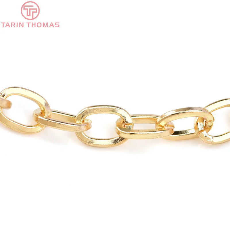 1m 10x7mm 24K Plated Brass Chains High Jewelry Accessories