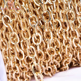 1m 10x7mm 24K Plated Brass Chains High Jewelry Accessories