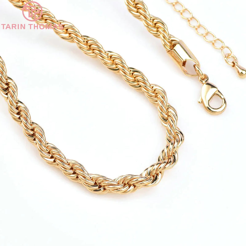 24K Brass Finished Necklace Chain for DIY Jewelry Making