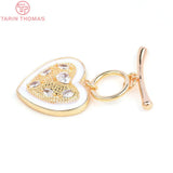 24K Plated Brass Zircon Bracelet Toggle Clasps Jewelry Findings