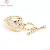 24K Plated Brass Zircon Bracelet Toggle Clasps Jewelry Findings