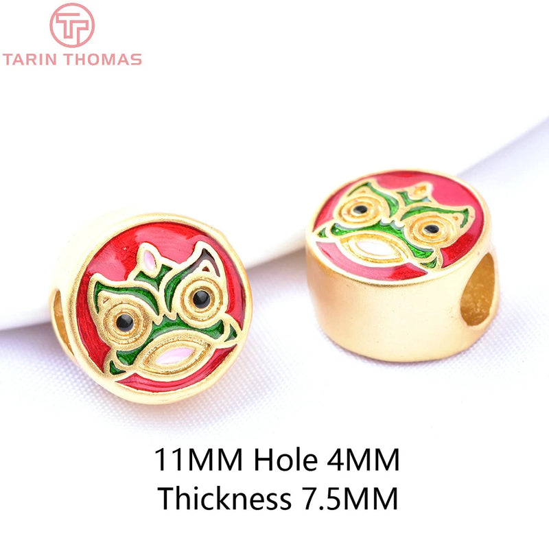 6PCS 24K Brass Dripping Charms Beads for DIY Jewelry Making
