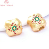 6PCS 24K Brass Dripping Charms Beads for DIY Jewelry Making
