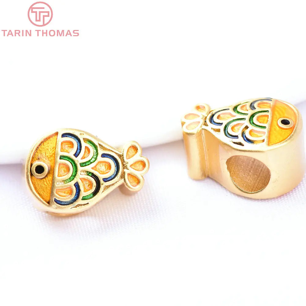 6PCS 24K Brass Dripping Charms Beads for DIY Jewelry Making
