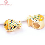 6PCS 24K Brass Dripping Charms Beads for DIY Jewelry Making