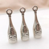 63Pcs Antique Silver Wine Glass Grape Charms for Jewelry Making