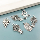 63Pcs Antique Wine Glass Grape Opener Charms for DIY Jewelry Making