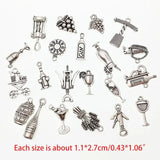 63Pcs Antique Wine Glass Grape Opener Charms for DIY Jewelry Making