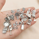 63Pcs Antique Wine Glass Grape Opener Charms for DIY Jewelry Making