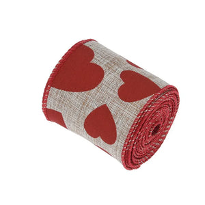 63mm 5Yard Red Hemp Ribbon for Wreath, Decorative Ribbon