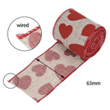 63mm 5Yard Red Hemp Ribbon for Wreath, Decorative Ribbon