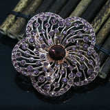 63mm Big Flower Rose Gold Brooch Women Crystal Beads Pins Jewelry