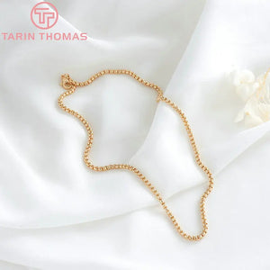1 Piece 43.5CM 24K Brass Finished Chains Necklace High Jewelry Accessories