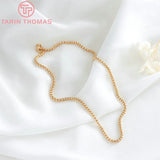 1 Piece 43.5CM 24K Brass Finished Chains Necklace High Jewelry Accessories