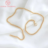 1 Piece 43.5CM 24K Brass Finished Chains Necklace High Jewelry Accessories