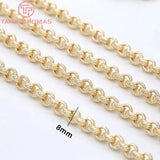 8MM 24K Plated Round Necklace Chains Bracelet Chains High Jewelry