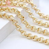 8MM 24K Plated Round Necklace Chains Bracelet Chains High Jewelry