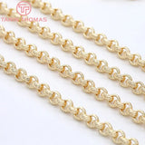 8MM 24K Plated Round Necklace Chains Bracelet Chains High Jewelry