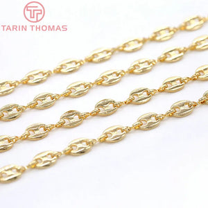 5MM 24K Plated Brass Necklace Chains Bracelet Chains