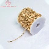 1M 3.5x8MM 24K Plated Brass Necklace Bracelet Chains High Jewelry Accessories