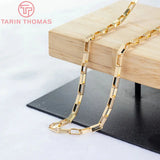 1M 3.5x8MM 24K Plated Brass Necklace Bracelet Chains High Jewelry Accessories