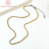 2PCS 24K Stainless Steel Finished Chains Necklace 51.5CM High Jewelry