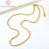 2PCS 24K Stainless Steel Finished Chains Necklace 51.5CM High Jewelry