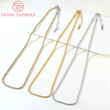 2PCS 24K Stainless Steel Finished Chains Necklace 51.5CM High Jewelry