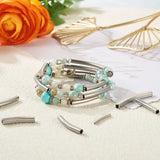 64Pcs 201 Stainless Steel Tube Beads Mixed Sizes Women Bangle Necklace Bracelet