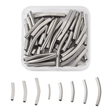 64Pcs 201 Stainless Steel Tube Beads Mixed Sizes Women Bangle Necklace Bracelet