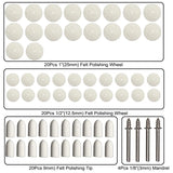 64Pcs Felt Polishing Wheel Buffing Pad Set for Rotary Tools Mixed