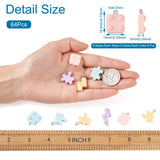 64Pcs Plastic Puzzle Piece Charms with Iron Loop Mixed DIY Jewelry Making
