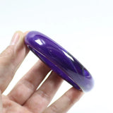64mm Natural Agate Chalcedony Purple Jade Bracelet A6079