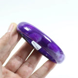 64mm Natural Agate Chalcedony Purple Jade Bracelet A6079