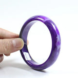 64mm Natural Agate Chalcedony Purple Jade Bracelet A6079