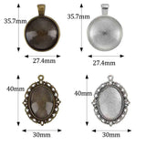 64pcs Oval Round DIY Metal Ornament Pendant Accessories for Craft Jewelry