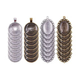 64pcs Oval Round DIY Metal Ornament Pendant Accessories for Craft Jewelry