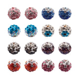 64pcs 9~10mm Disco Ball Beads with Glass Rhinestone for Jewelry Making