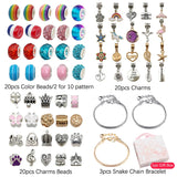 64pcs DIY Charm Beaded Bracelet Jewelry Making Kit For Girls