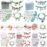 64pcs DIY Charm Beaded Bracelet Jewelry Making Kit For Girls