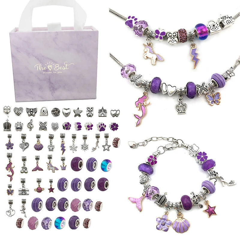 DIY Charm Beaded Bracelet Kit for Girls Christmas Birthday