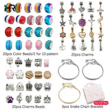 64pcs Jewelry Making Kit DIY Charm Bracelet Necklaces Set Beads Child Bracelet
