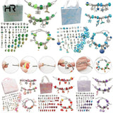 64pcs Jewelry Making Kit DIY Charm Bracelet Necklaces Set Beads Child Bracelet