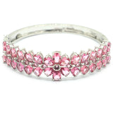 Pink Tourmaline Women Engagement Silver Bracelet 7.5inch Drop
