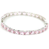 Highly Recommend 64x5mm Tanzanite Kunzite Silver Bangle Bracelet 8.5inch