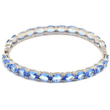 Violet Tanzanite Golden Citrine Silver Bangle Bracelet 8.5inch