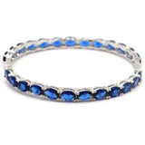 Lovely Pink Kunzite Citrine Tanzanite Silver Bangle Bracelet